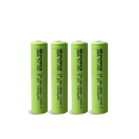 Ip Power Ni-Mh AAA 1000mAh Rechargeable Flat Top - 4PK IP-NH-AAA-1000-FT-4